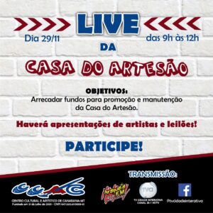 live da casa do artesão