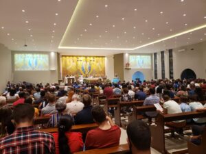 reinauguração igreja católica canarana